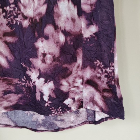 Simply Vera Vera Wang Purple Floral Tie-dye T-Shirt Small - Picture 4 of 9